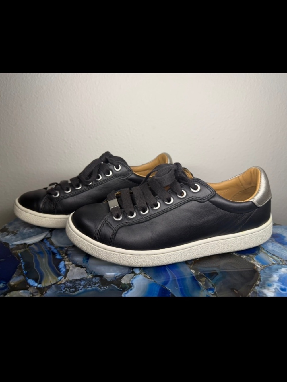 UGG Black Leather Sneakers – Women’s Size 6